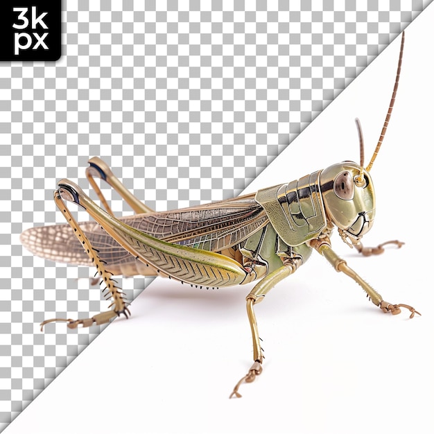 PSD a photo of a grasshopper with the letters lg on it