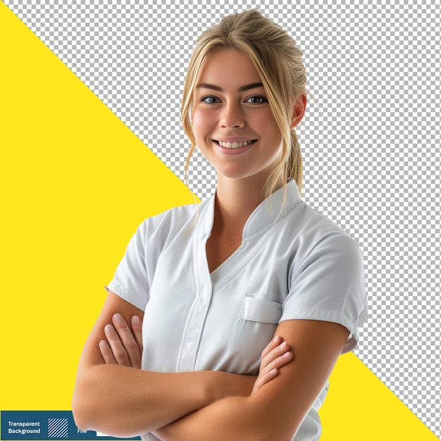 A Photo Image of a Physiotherapist on a White Background transparent background PNG PSD