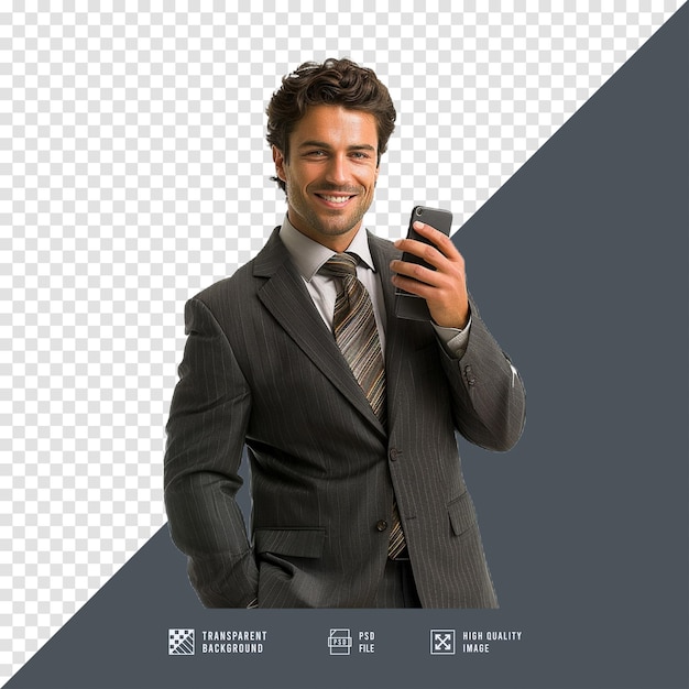 Photo of a man holding a phone without HD quality background