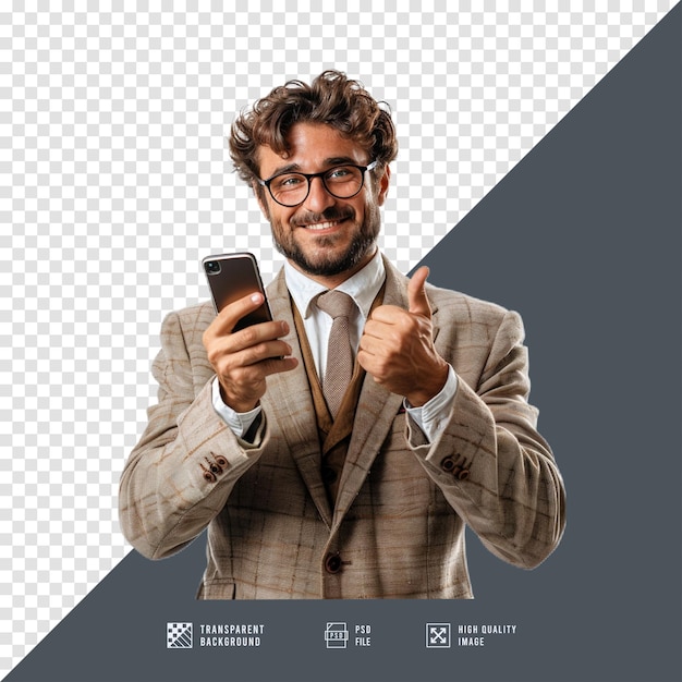 Photo of a man holding a phone without HD quality background