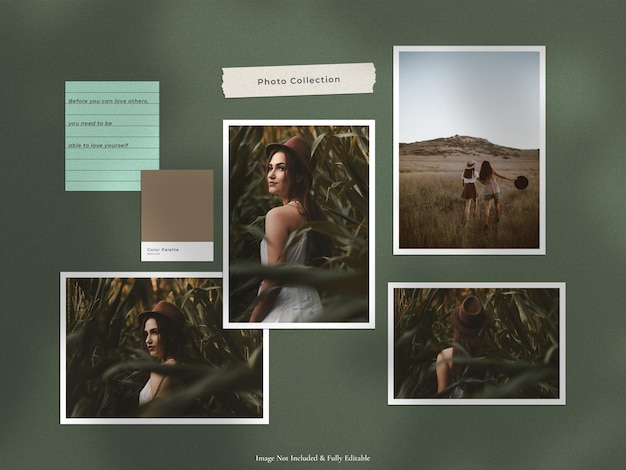 Photo paper frame moodboard mockup