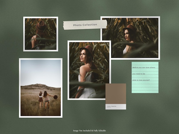 Photo paper frame moodboard mockup