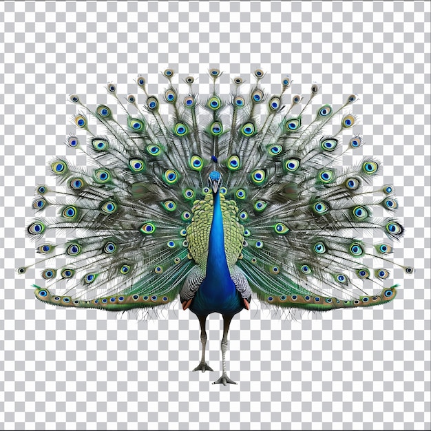 PSD photo peacock with a blue and green feathers