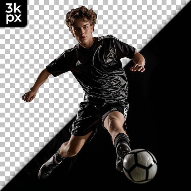 PSD a photo of a soccer player with the letters x - h and x