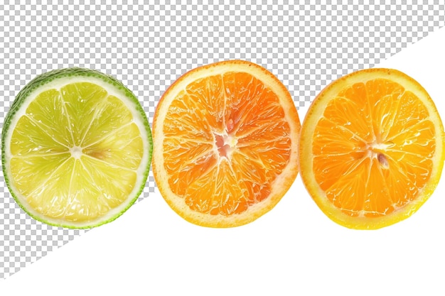 a photo of three different colored lemons