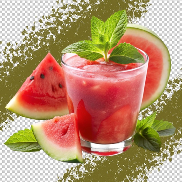 Photo watermelon smoothie on transparent background