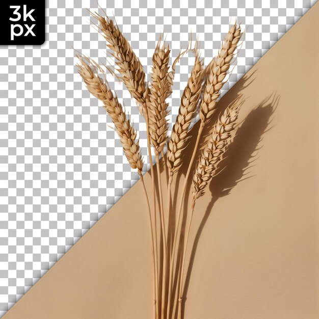 PSD a photo of wheat ears with a photo of a wheat plant