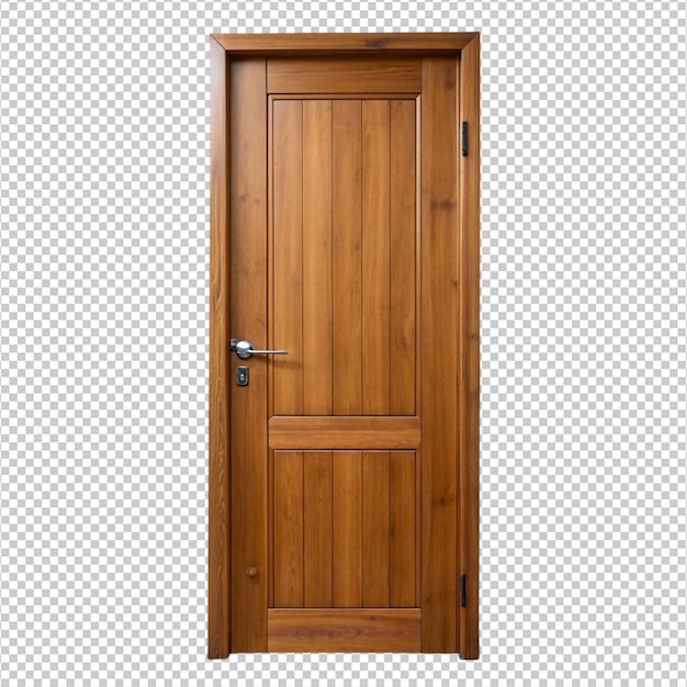 PSD photo wooden door in the middle of a white background