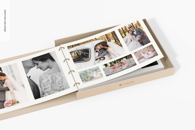 Photoalbum Box Mockup, Opened