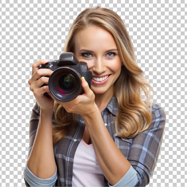 photographer female isolated on transparent background