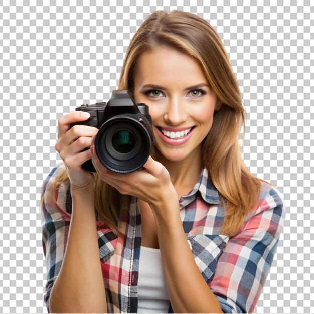 photographer female isolated on transparent background