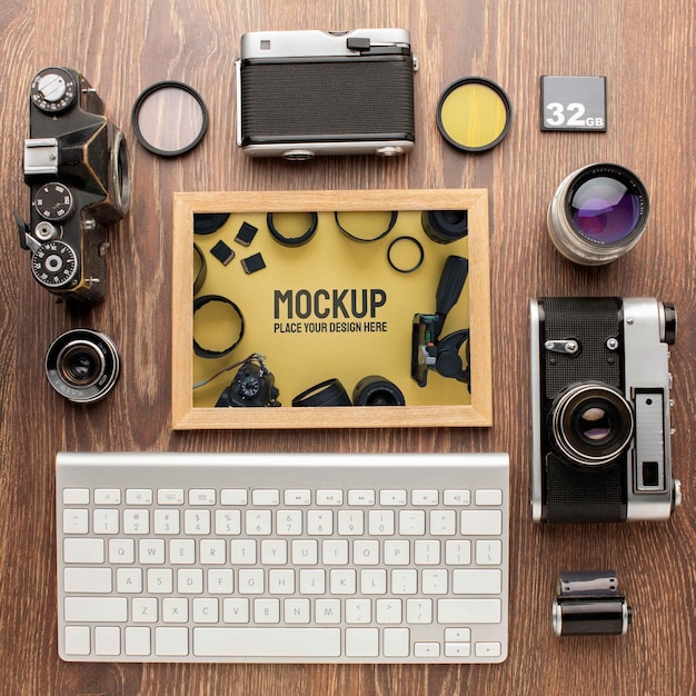 Photographer workshop with frame mock-up assortment