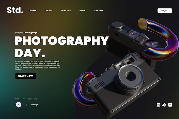 Photography day landing page