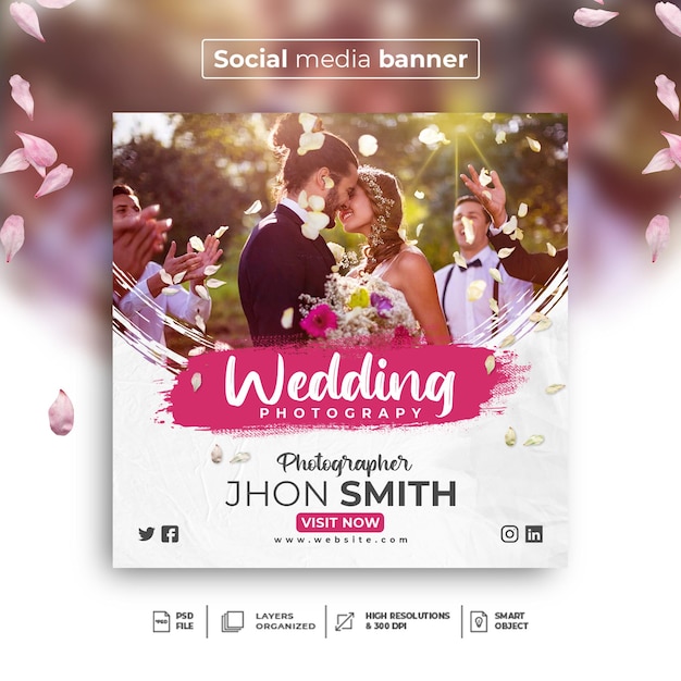 Photography social media post banner template