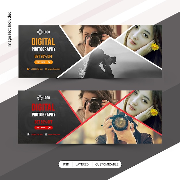 Photography web banner social media cover