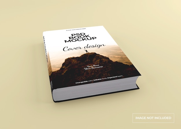 Photorealistic hardcover book mockup 