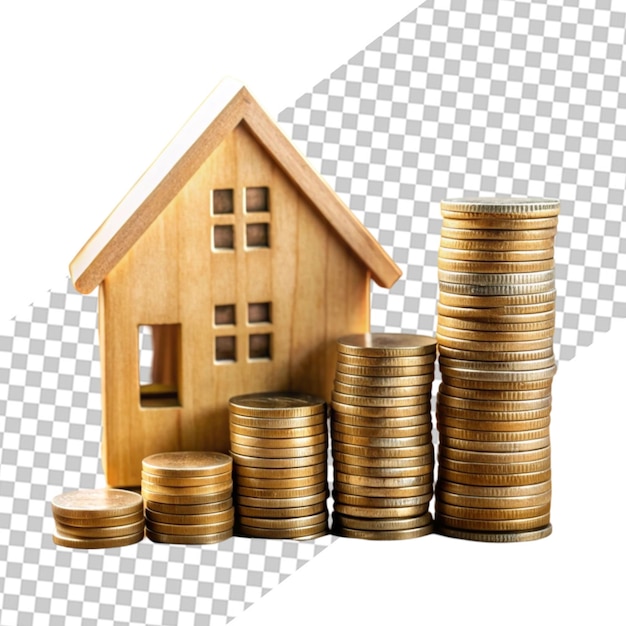 PSD photorealistic money with house