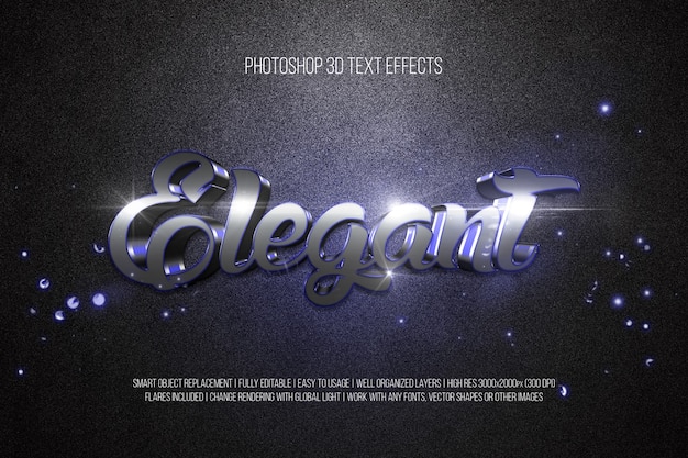 Photoshop 3D Text effects Elegant