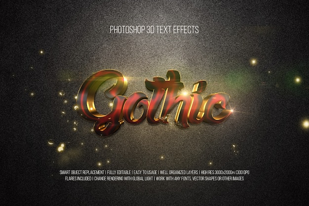 Photoshop 3D Text effects Gothic