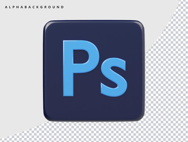 PSD photoshop icon 3d render illustration