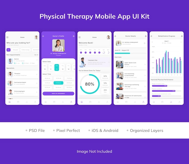 Physical Therapy Mobile App UI Kit