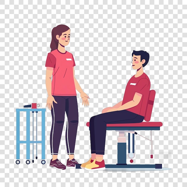 PSD physical therapy worker illustration job