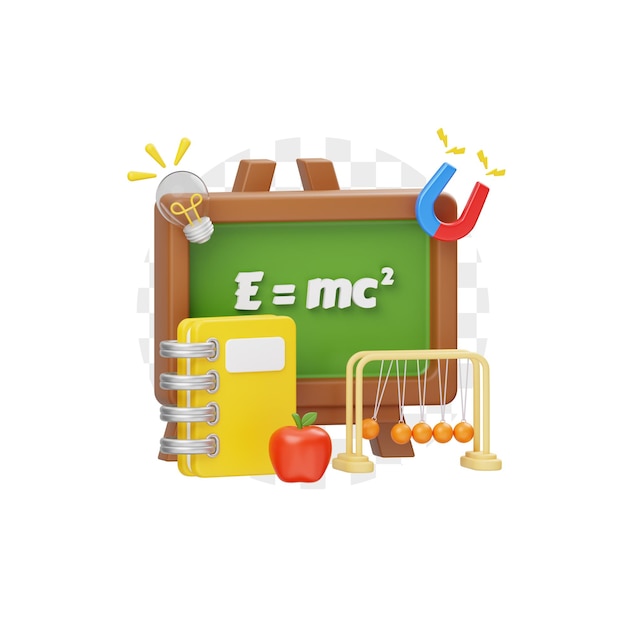 Physics Education 3D Illustration