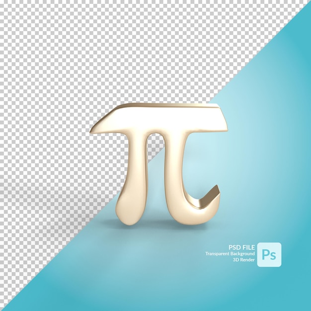 PSD pi day 3d illustration rendering