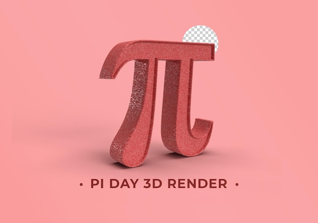 PSD pi day 3d rendering