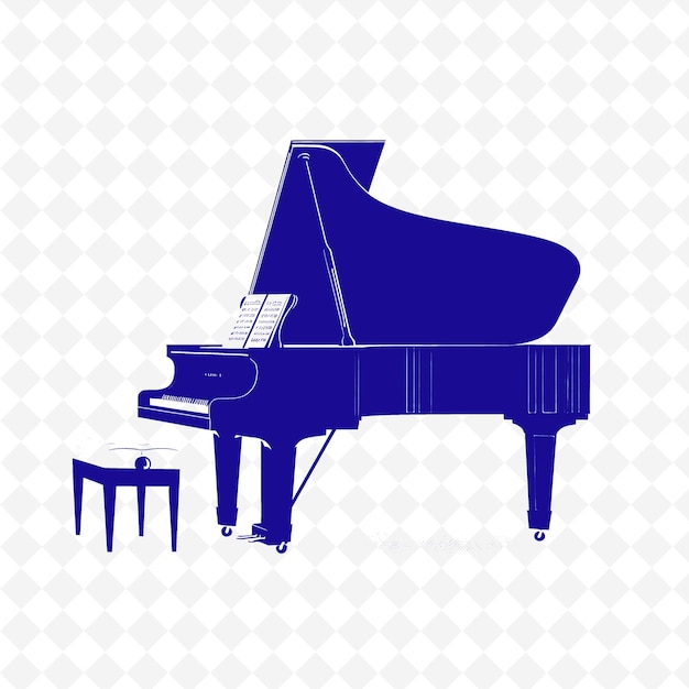 PSD a piano with a blue top that says quot piano quot on the bottom