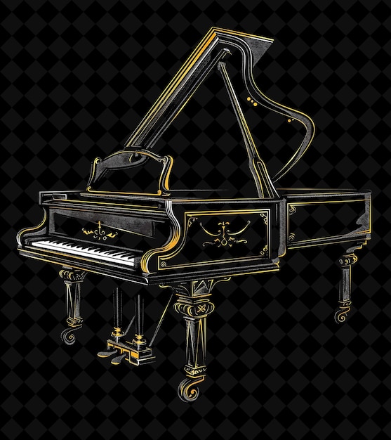 PSD a piano with a grand piano on the top