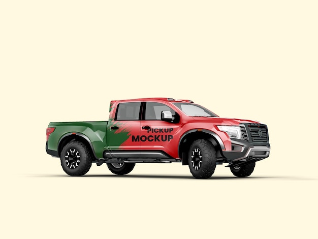 pickup truck 3d view mockup 3d rendering