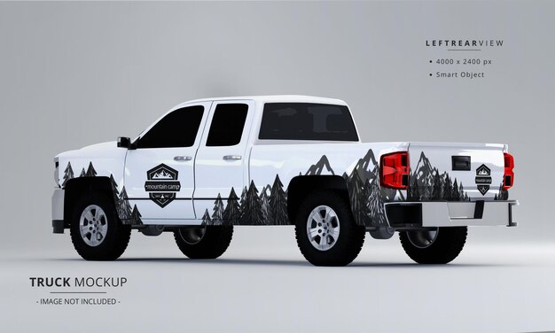 Pickup Truck Mock Up from Left Rear View