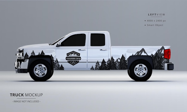 Pickup Truck Mock Up from Left Side View