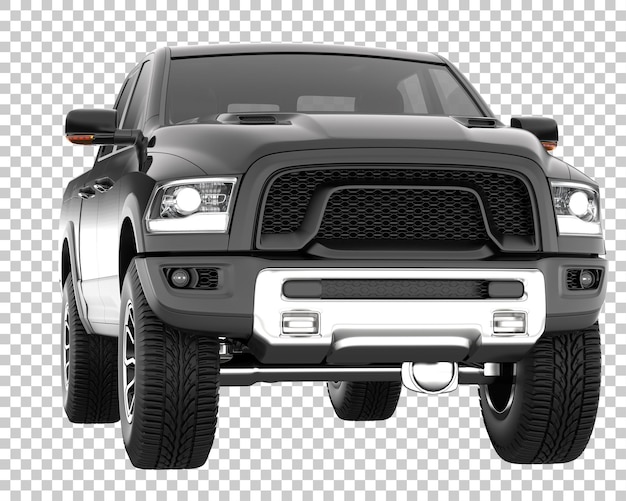 Pickup truck on transparent background. 3d rendering - illustration