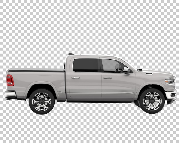 Pickup truck on transparent background. 3d rendering - illustration