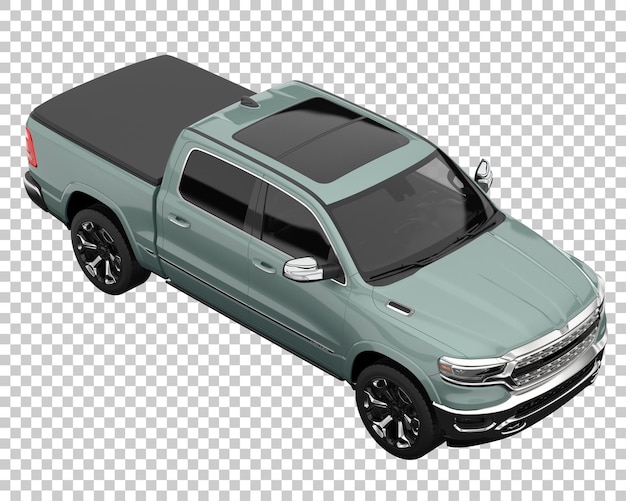 Pickup truck on transparent background. 3d rendering - illustration