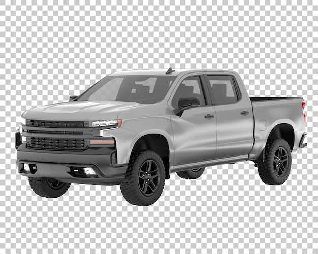 Pickup truck on transparent background. 3d rendering - illustration