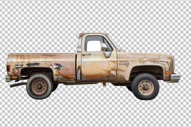 Pickup vintage truck alone against transparent backdrop