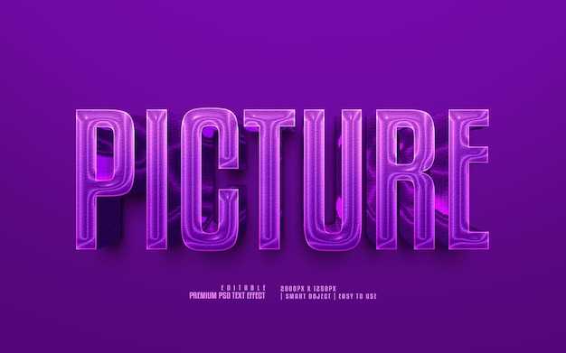 Picture 3d editable premium psd text effect