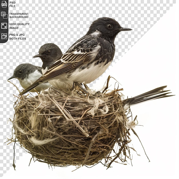 PSD a picture of a bird and its nest with the words bird on it