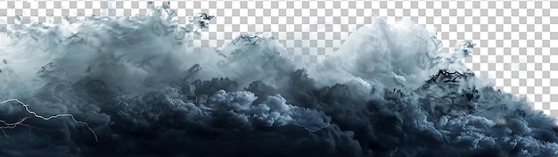 PSD a picture of black storm clouds with intense lightning and smoke available in high resolution