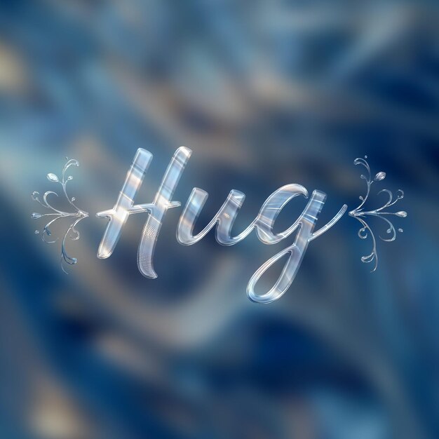 a picture of a blue background with a text hug hugs