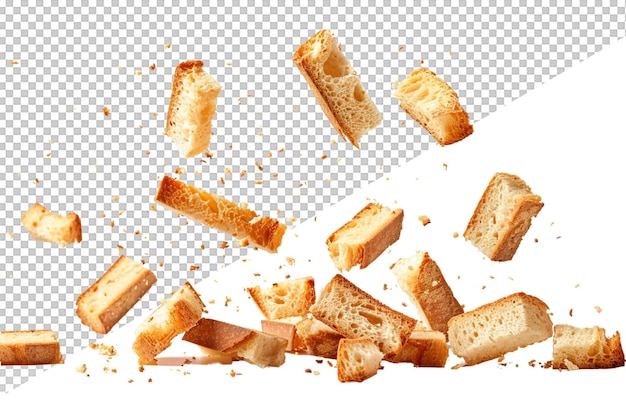 PSD a picture of bread and a grid of a transparent background