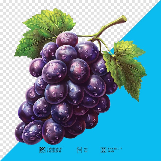 a picture of a bunch of grapes with a blue background