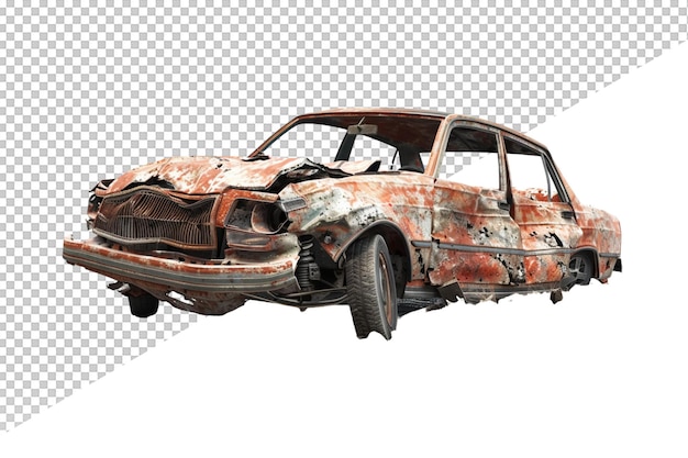 a picture of a burnt out car with the word  b  on it