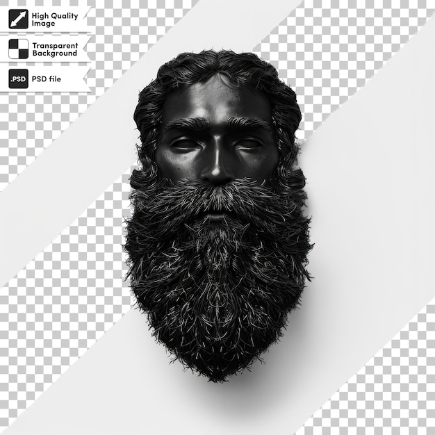 PSD a picture of a bust of a man with a beard and a beard