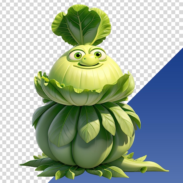 a picture of a cabbage with a face on it