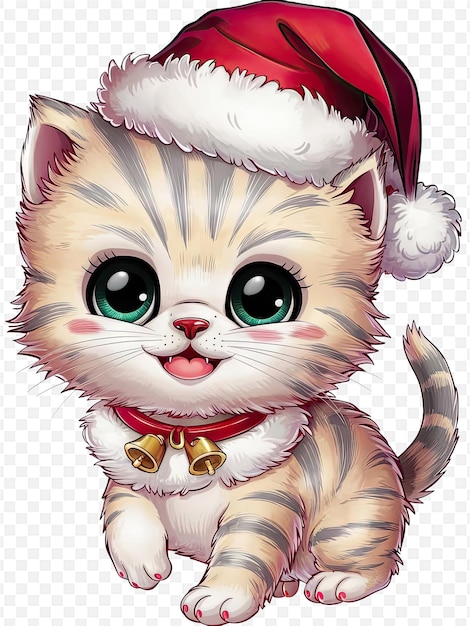 a picture of a cat wearing a santa hat