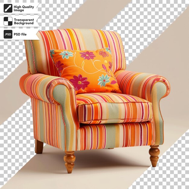 PSD a picture of a chair with a floral pattern on it